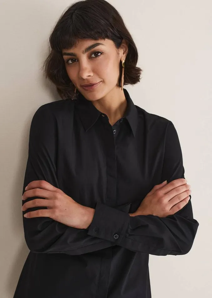 Black Fitted Shirt Black Women Phase Eight Shirts and Blouses