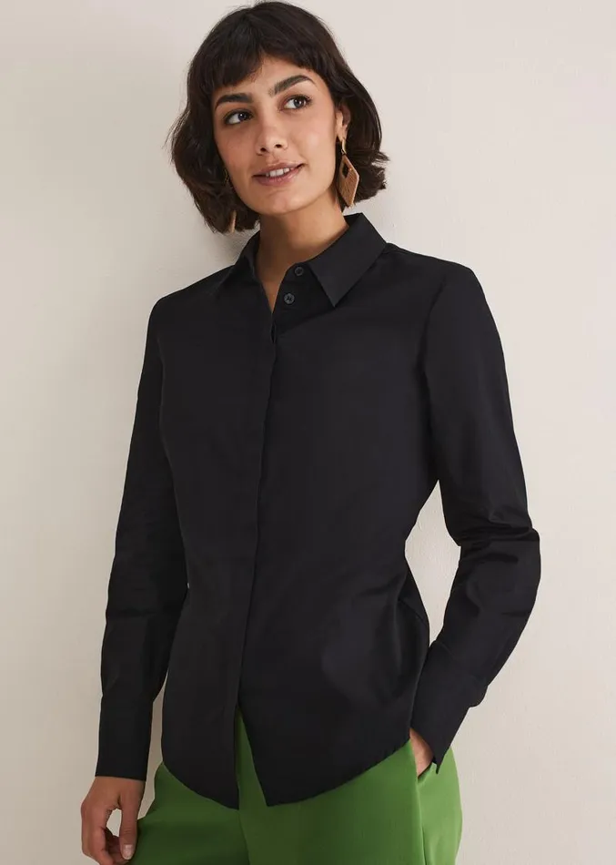 Black Fitted Shirt Black Women Phase Eight Shirts and Blouses