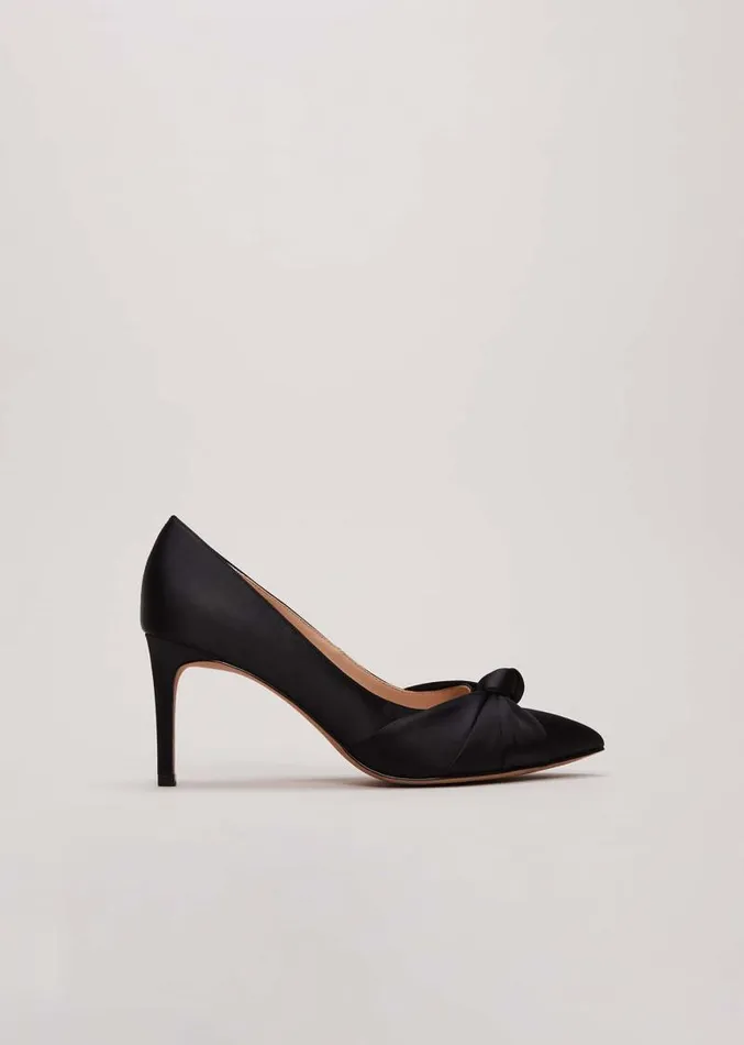 Black Satin Court Heels Black Women Phase Eight Occasion Shoes