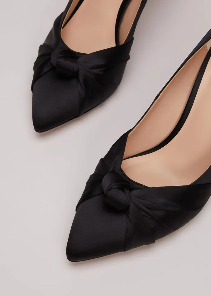 Black Satin Court Heels Black Women Phase Eight Occasion Shoes