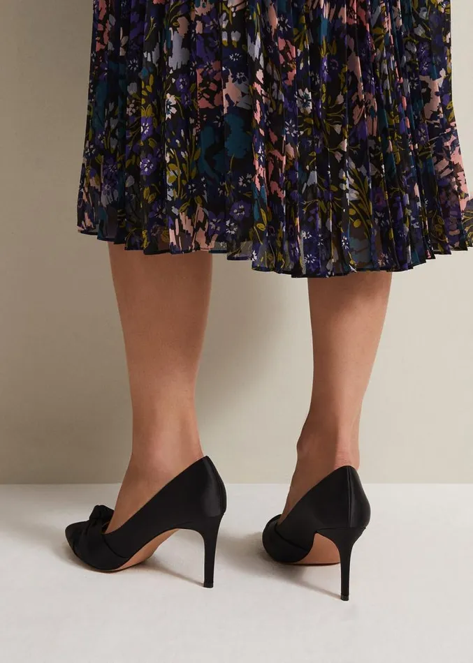 Black Satin Court Heels Black Women Phase Eight Occasion Shoes