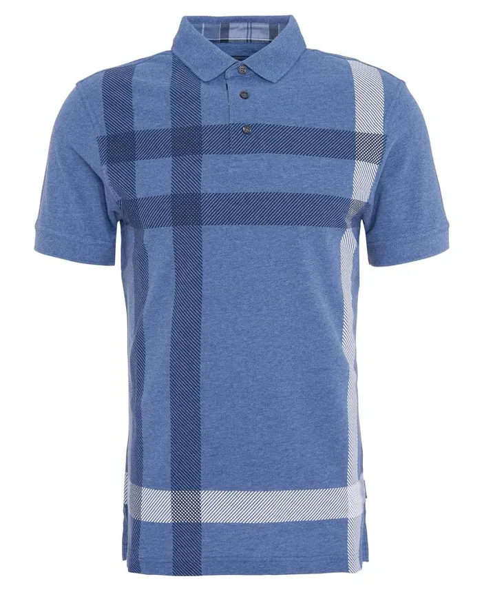 Blaine Tartan Polo Shirt Dusty Green Men Barbour Polo Shirts