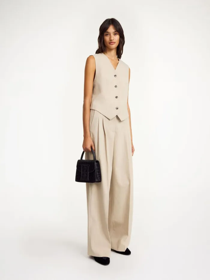 Blazers Women By Malene Birger Occa Waistcoat Beige Melange