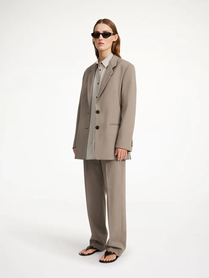 Blazers Women By Malene Birger Ophie SingleBreasted Blazer Shitake