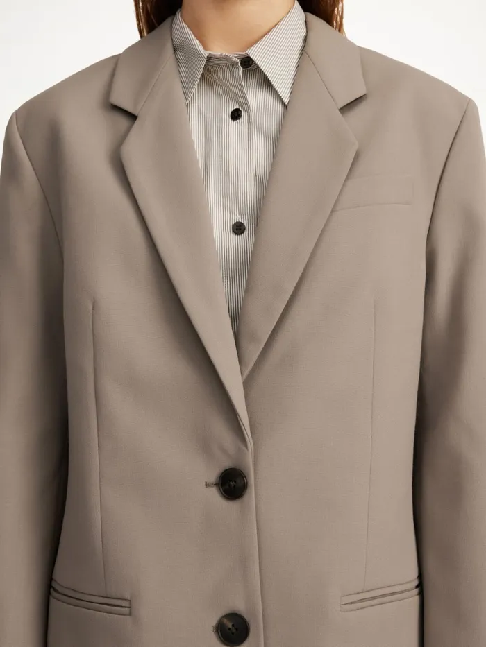 Blazers Women By Malene Birger Ophie SingleBreasted Blazer Shitake