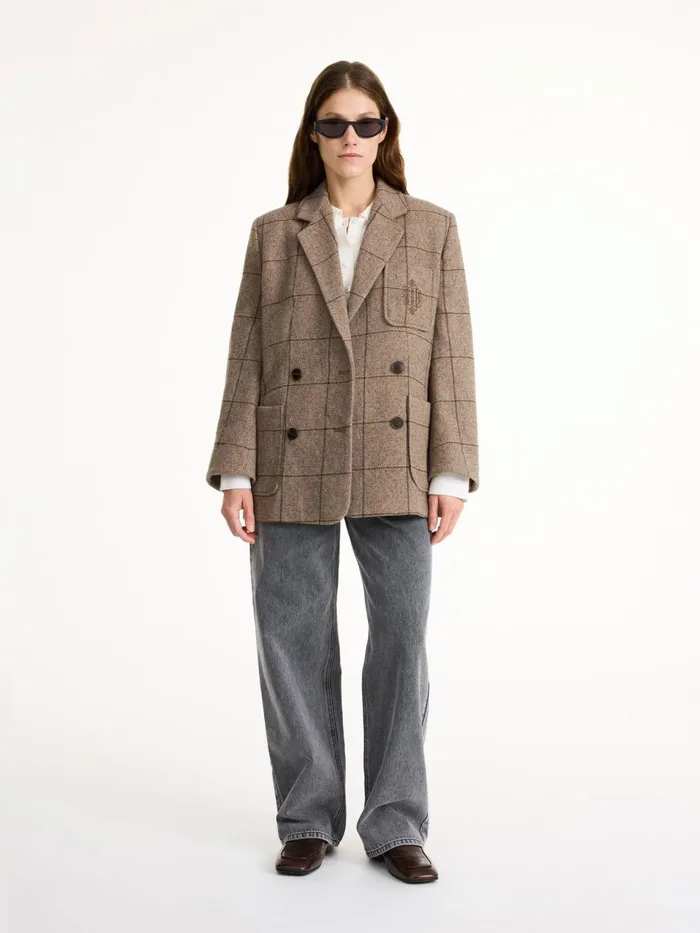 Blazers Women By Malene Birger Railey DoubleBreasted Blazer Autumn Check