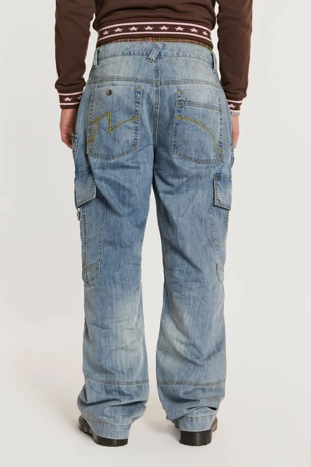 Blue Millennium Cargo Jeans Blue Men Jaded London Baggy Jeans Blue Millennium Cargo Jeans Blue Men Jaded London Baggy Jeans