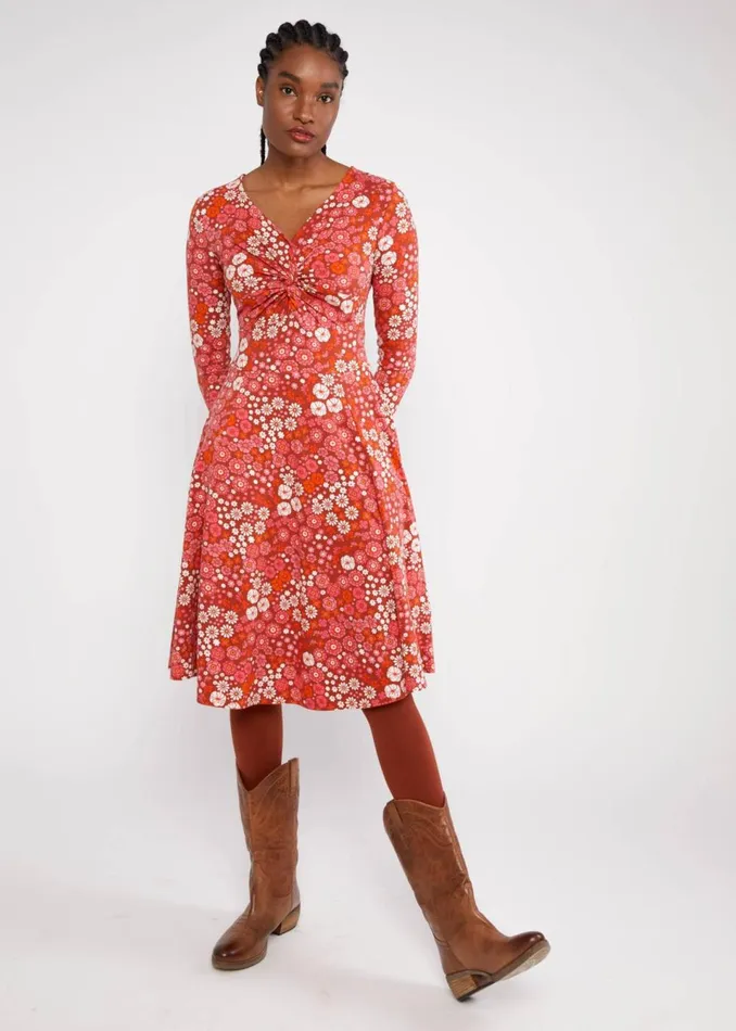 Blutsgeschwister Autumn Dress Hot Knot Brown Women Dresses