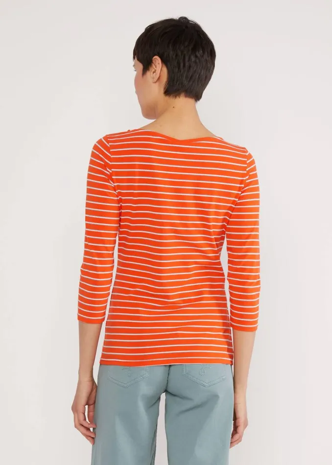 Blutsgeschwister Breton Shirt Oh Marine Orange Women Tops