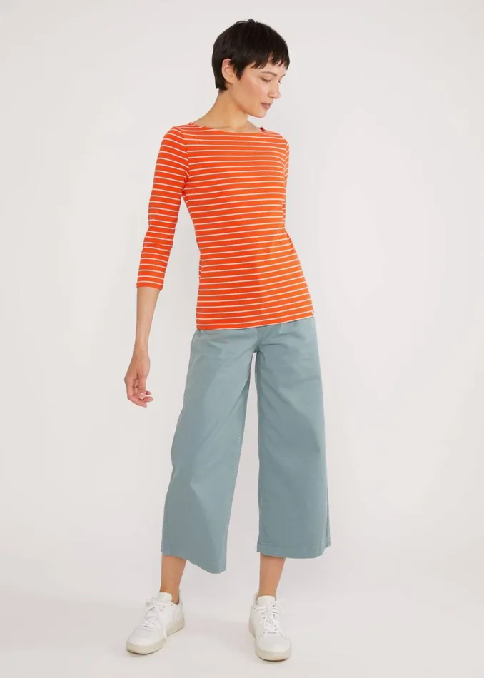 Blutsgeschwister Breton Shirt Oh Marine Orange Women Tops