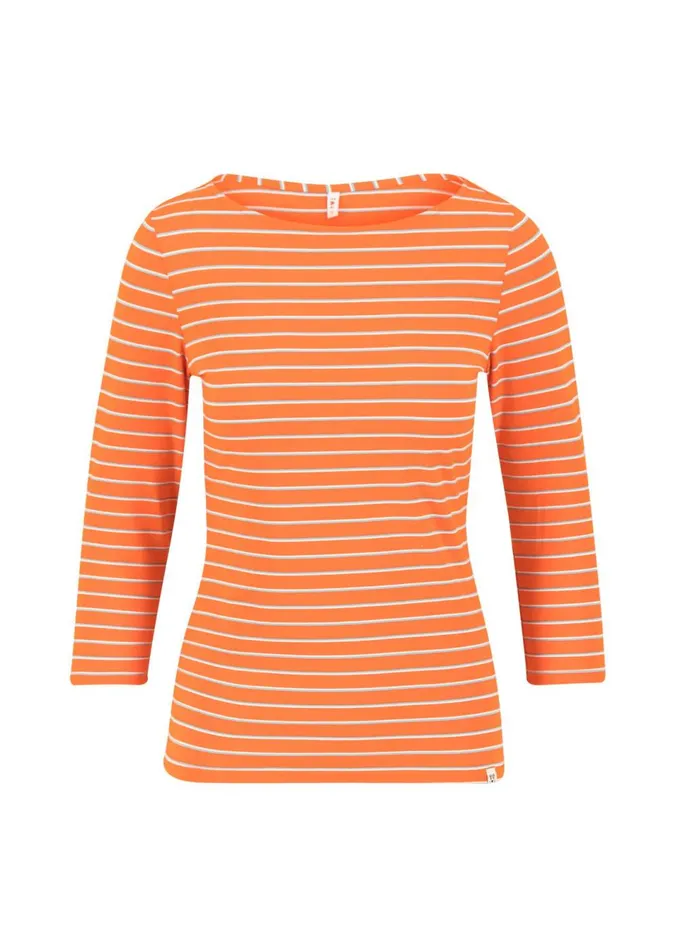 Blutsgeschwister Breton Shirt Oh Marine Orange Women Tops