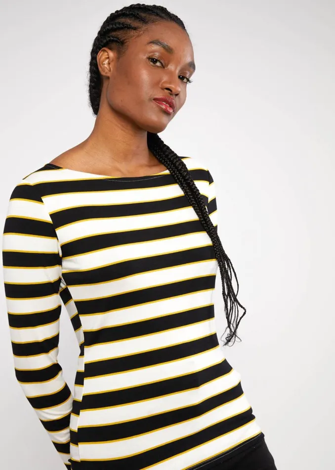 Blutsgeschwister Breton Shirt Sweet Sailorette White Women Tops