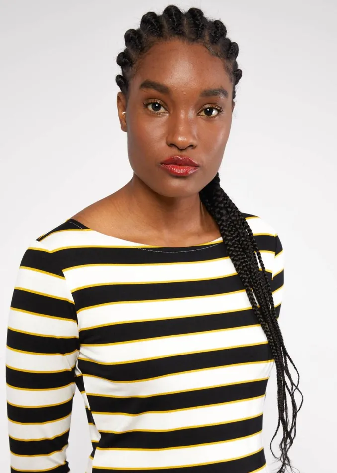 Blutsgeschwister Breton Shirt Sweet Sailorette White Women Tops