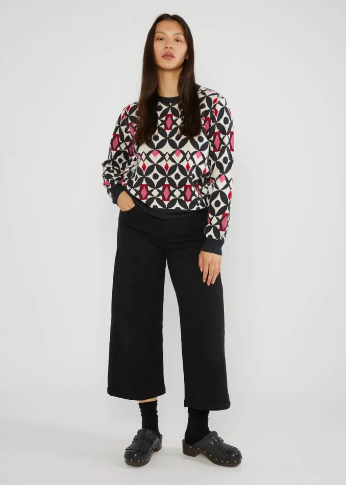 Blutsgeschwister Culottes High Waist Culotte Black Women Trousers