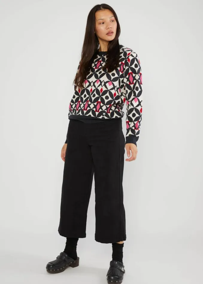 Blutsgeschwister Culottes High Waist Culotte Black Women Trousers