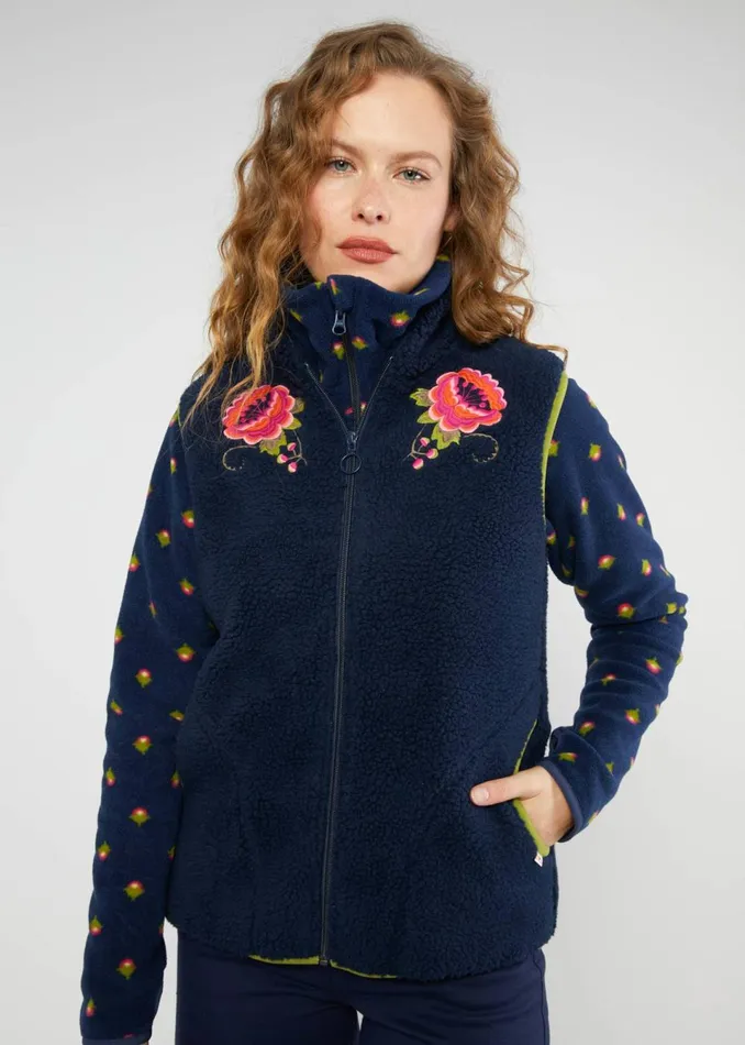 Blutsgeschwister Gilet Smoochy Woods Vest Blue Women Jackets and Coats