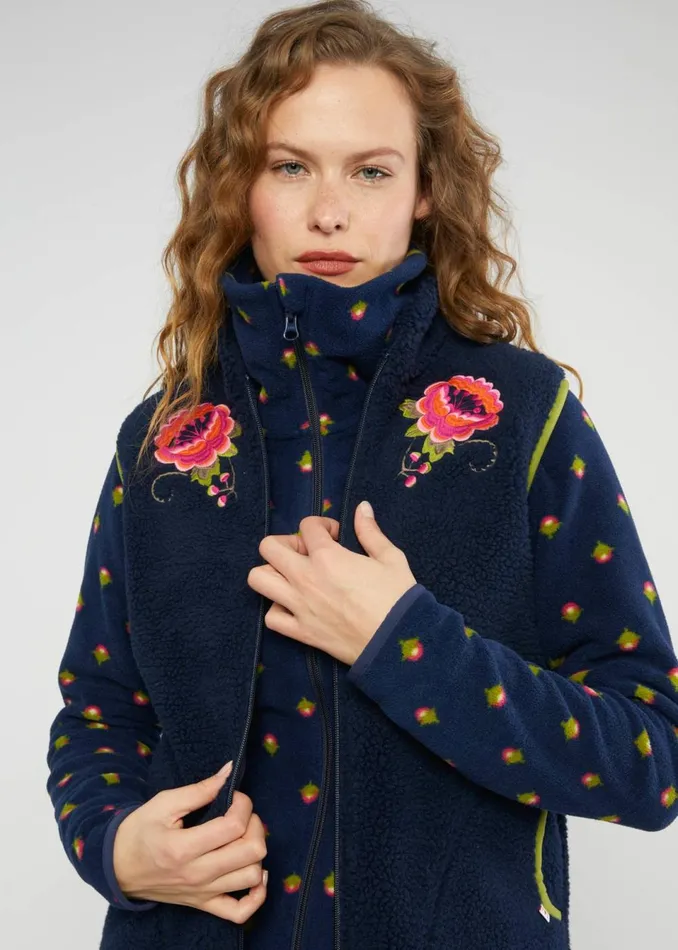 Blutsgeschwister Gilet Smoochy Woods Vest Blue Women Jackets and Coats