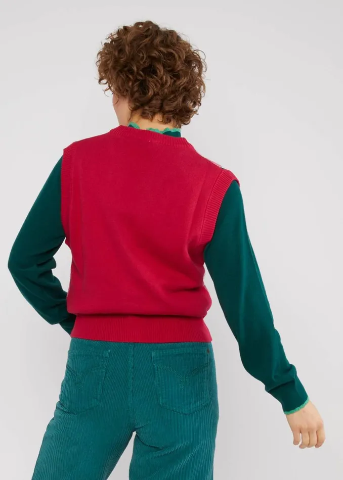 Blutsgeschwister Gilet Storyteller Vest Green Women Knitted Jumpers
