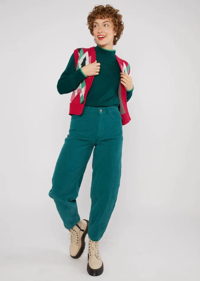 Blutsgeschwister Gilet Storyteller Vest Green Women Knitted Jumpers