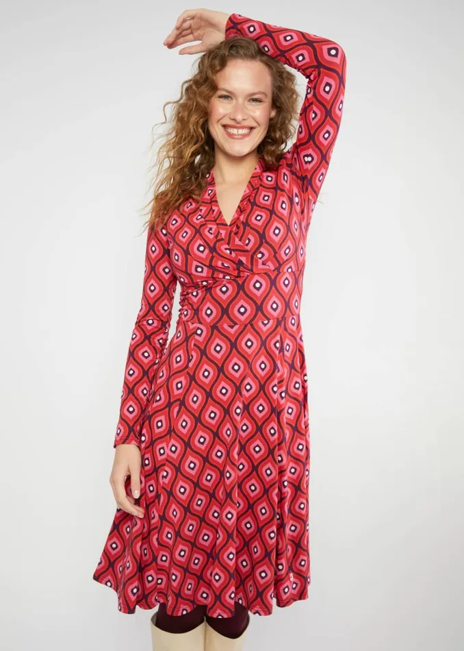 Blutsgeschwister Jersey Dress Shalala Tralala Shawl Red Women Dresses