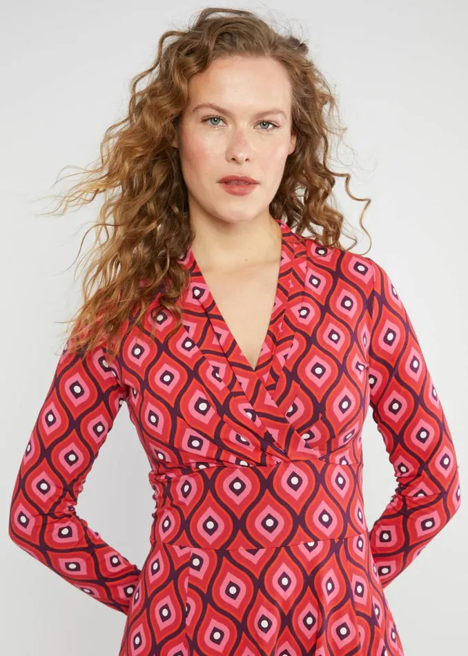 Blutsgeschwister Jersey Dress Shalala Tralala Shawl Red Women Dresses