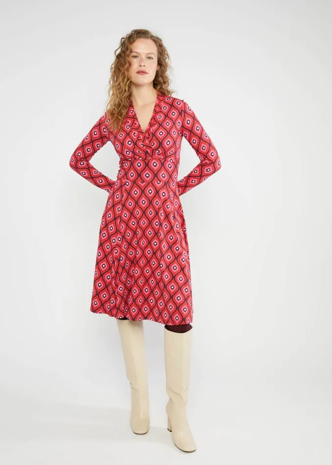 Blutsgeschwister Jersey Dress Shalala Tralala Shawl Red Women Dresses