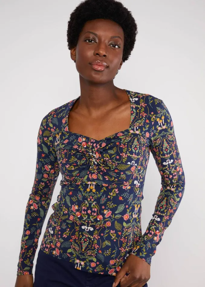 Blutsgeschwister Jersey Top Hot Knot Power Blue Women Tops
