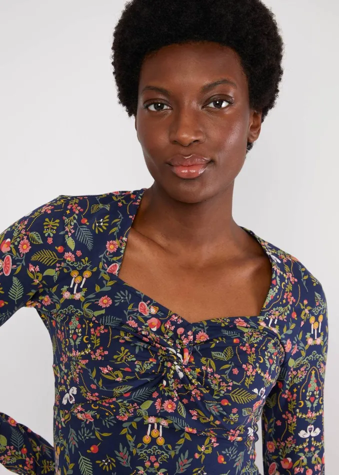 Blutsgeschwister Jersey Top Hot Knot Power Blue Women Tops