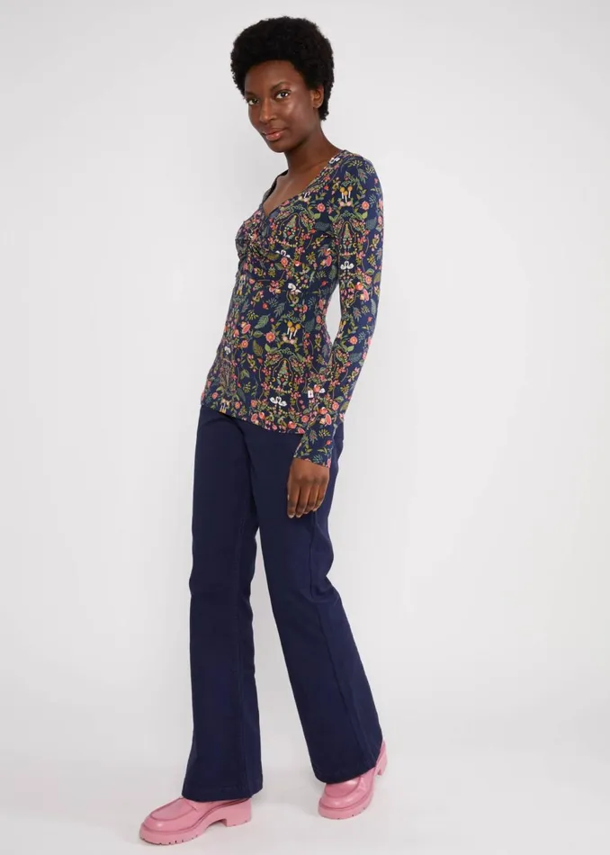 Blutsgeschwister Jersey Top Hot Knot Power Blue Women Tops