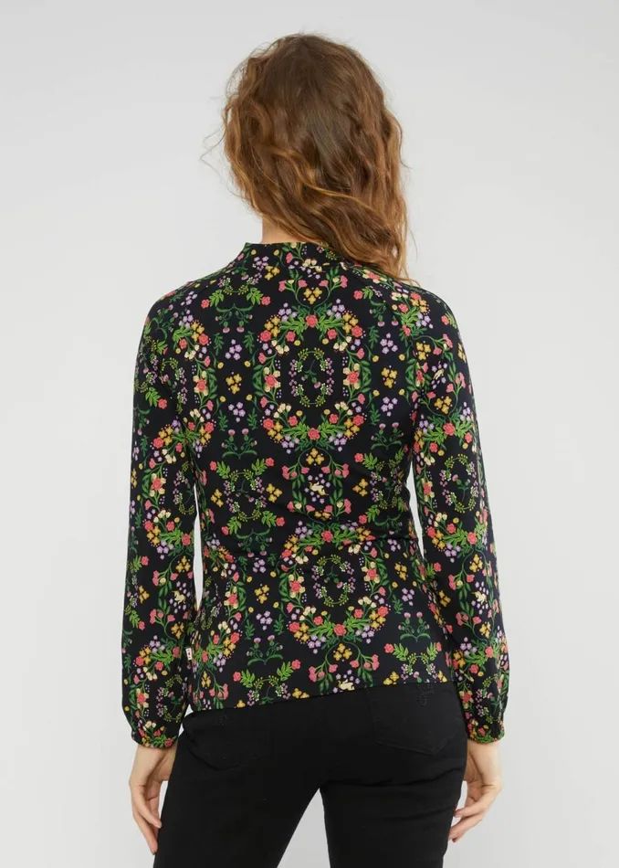 Blutsgeschwister Longsleeve Poetic Garden Boho Black Women Tops