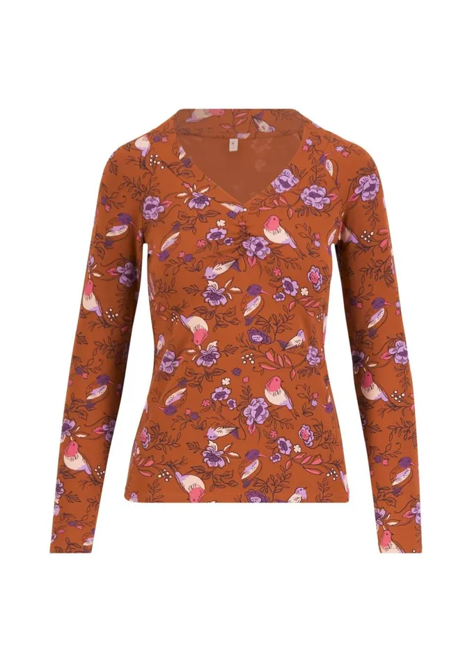 Blutsgeschwister Longsleeve Savoir Vivre Sage Brown Women Tops