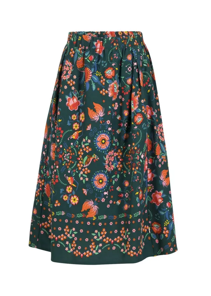 Blutsgeschwister Midi Skirt Swing Around The Clock Green Women Skirts