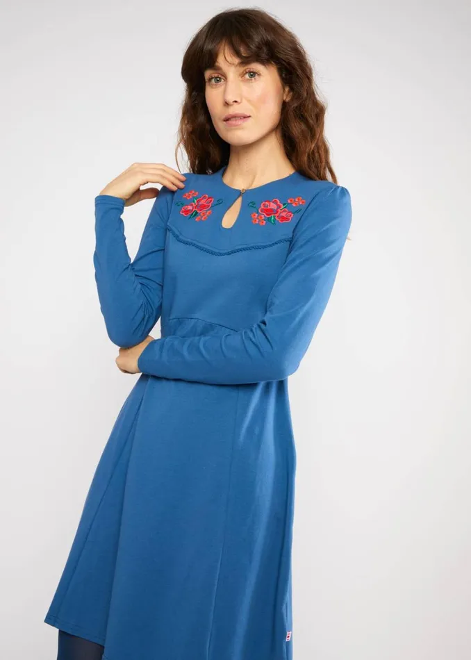 Blutsgeschwister Mini Dress Lucky Mrs Lovely Western Blue Women Dresses
