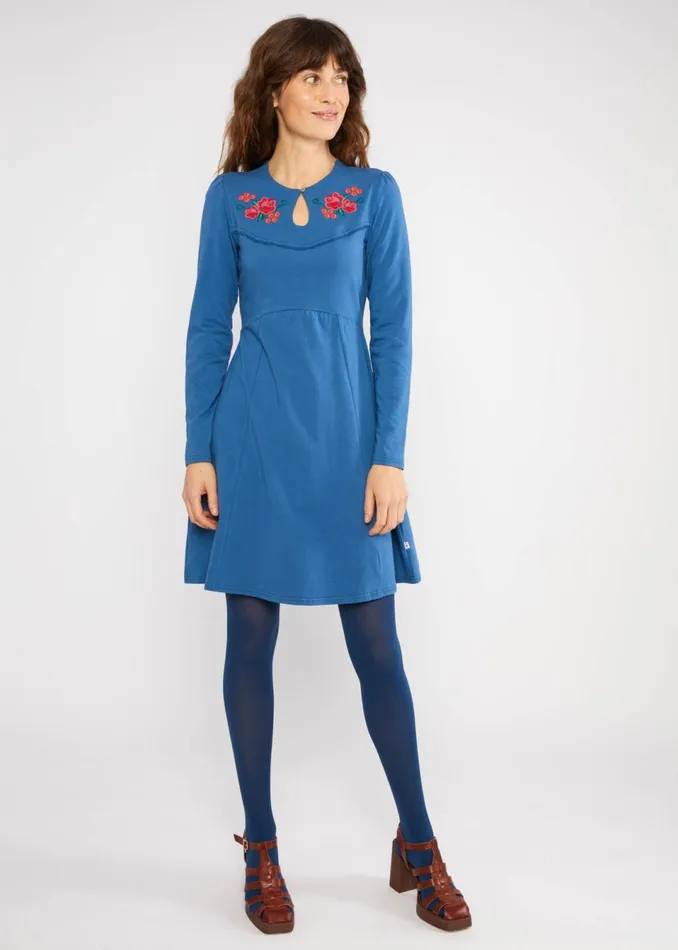 Blutsgeschwister Mini Dress Lucky Mrs Lovely Western Blue Women Dresses