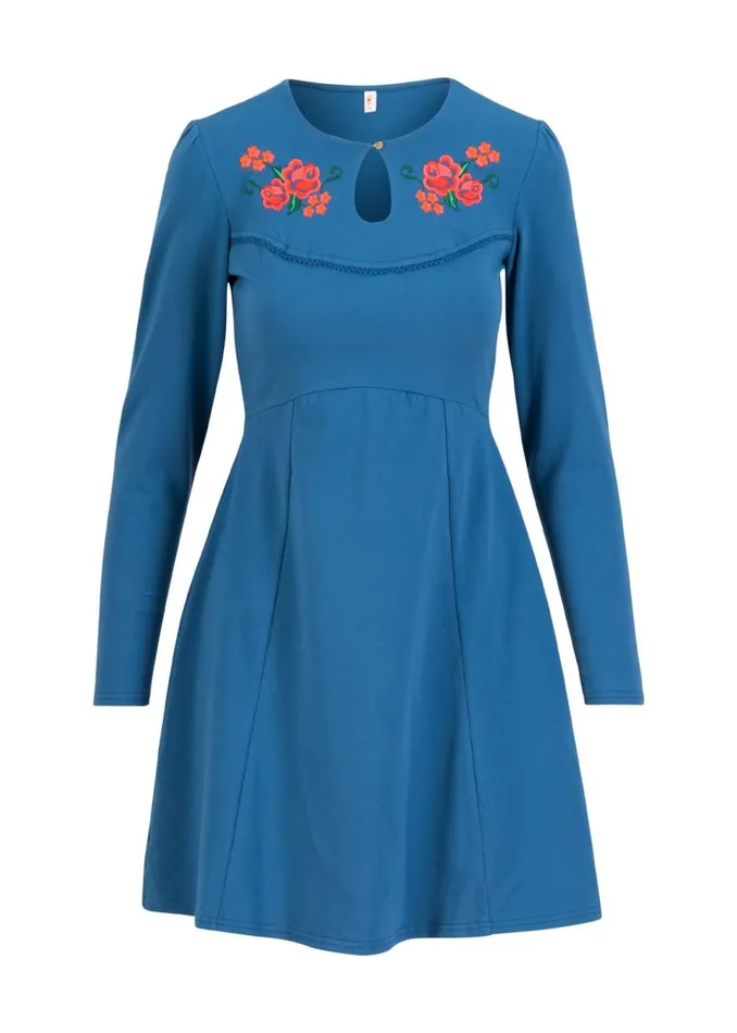 Blutsgeschwister Mini Dress Lucky Mrs Lovely Western Blue Women Dresses