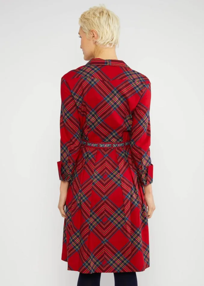 Blutsgeschwister Shirt Dress Zauberknopf Und Kragen Red Women Dresses