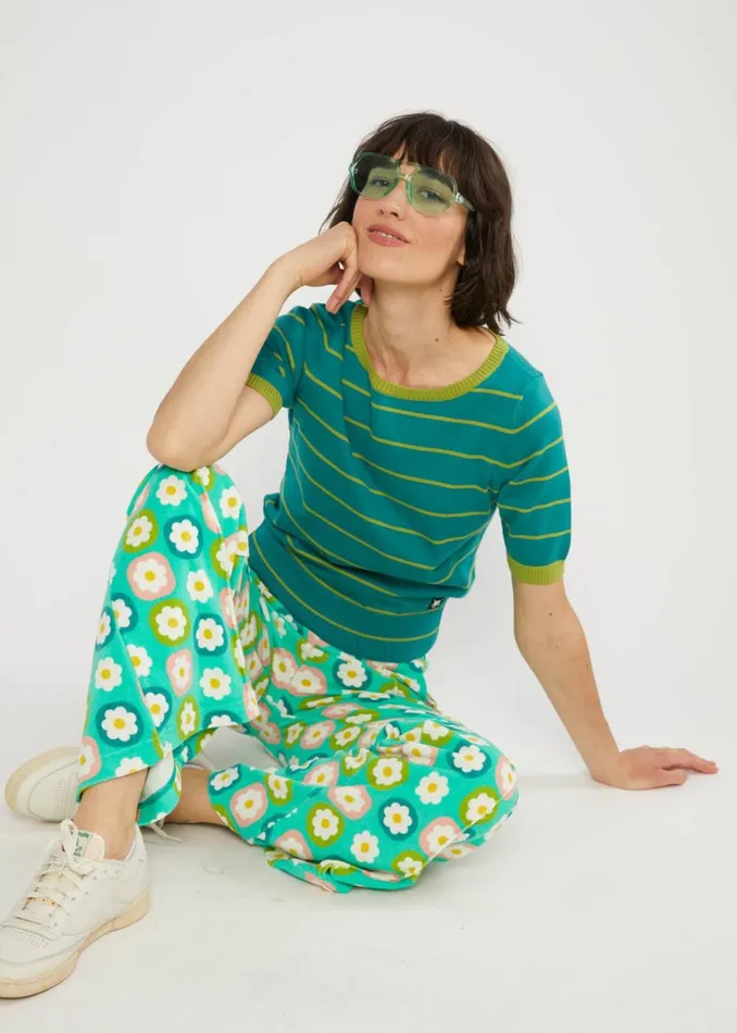 Blutsgeschwister Slacks Bell Bottom Beauty Green Women Trousers
