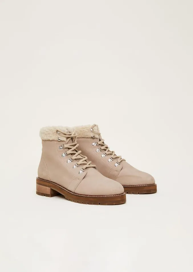 Borg Trim Hiker Boot Stone Women Phase Eight Boots