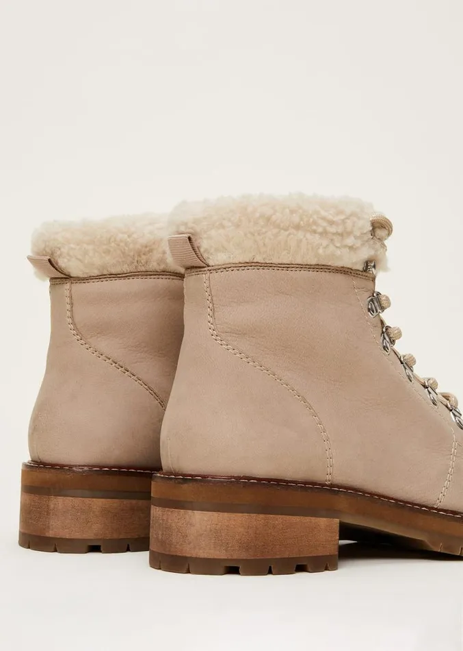 Borg Trim Hiker Boot Stone Women Phase Eight Boots