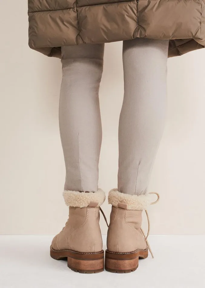 Borg Trim Hiker Boot Stone Women Phase Eight Boots