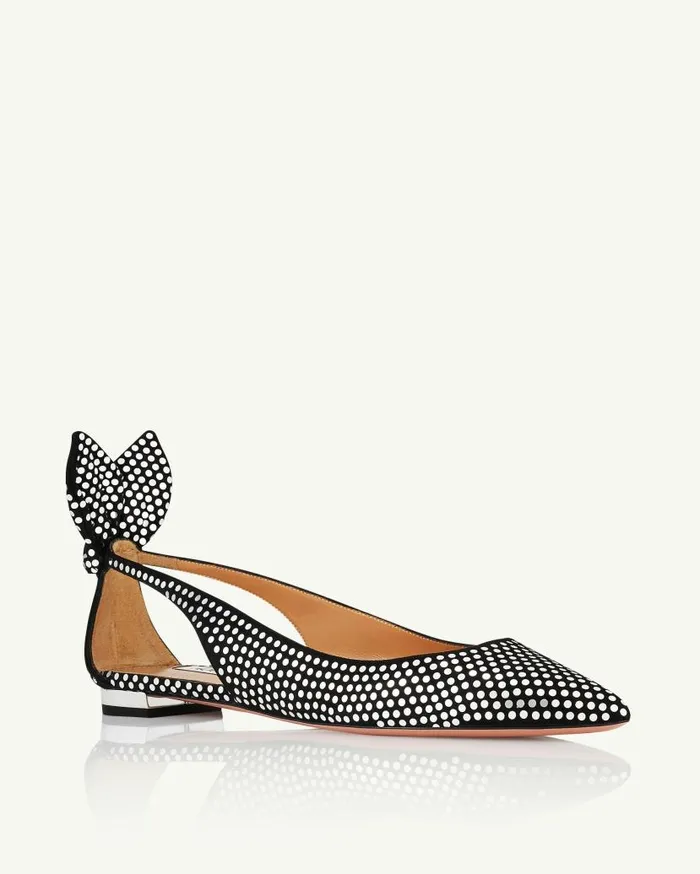 Bow Tie Ballet Black Women Aquazzura Flats