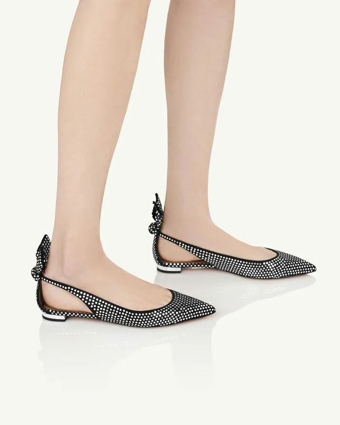 Bow Tie Ballet Black Women Aquazzura Flats Bow Tie Ballet Black Women Aquazzura Flats