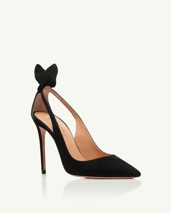Bow Tie Pump 105 Black Women Aquazzura Pumps
