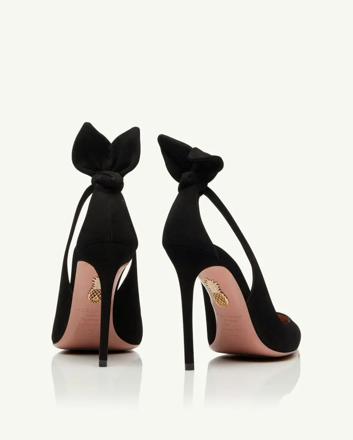 Bow Tie Pump 105 Black Women Aquazzura Pumps Bow Tie Pump 105 Black Women Aquazzura Pumps