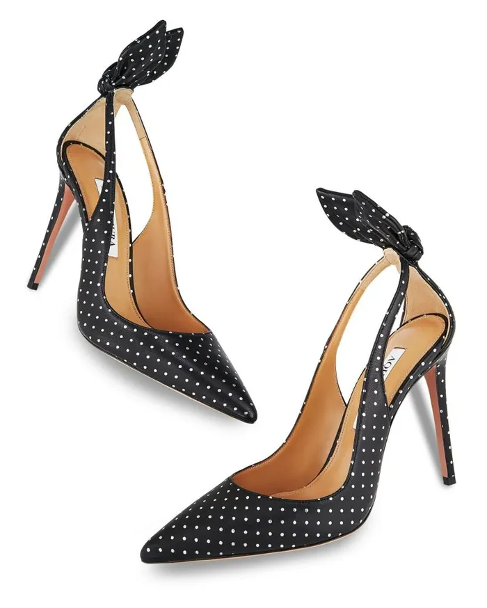 Bow Tie Pump 105 Black Women Aquazzura Pumps Bow Tie Pump 105 Black Women Aquazzura Pumps