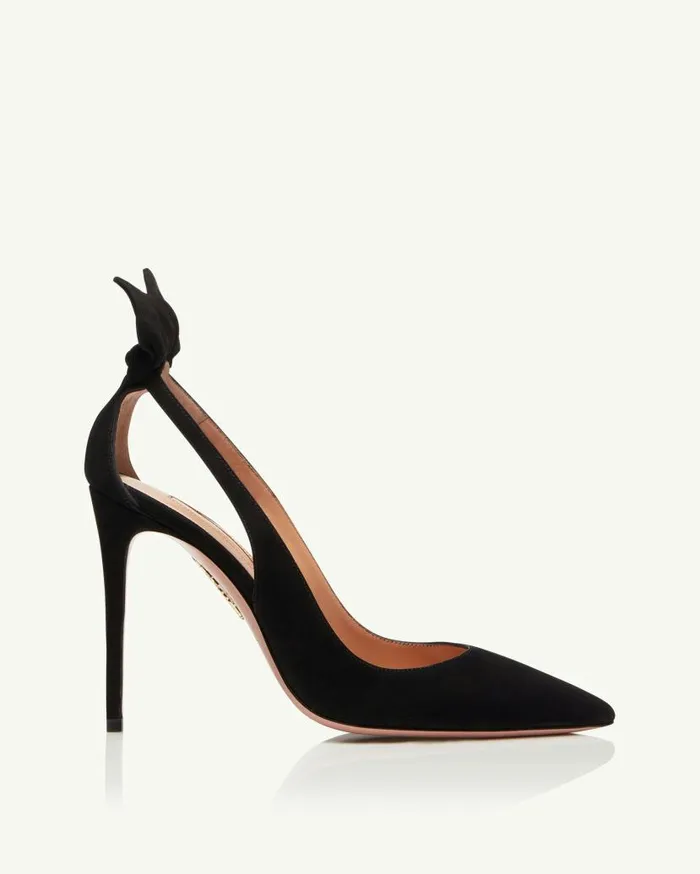 Bow Tie Pump 105 Black Women Aquazzura Pumps Bow Tie Pump 105 Black Women Aquazzura Pumps