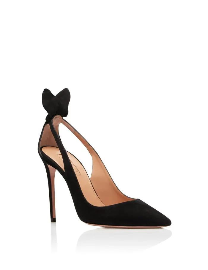 Bow Tie Pump 105 Black Women Aquazzura Pumps Bow Tie Pump 105 Black Women Aquazzura Pumps
