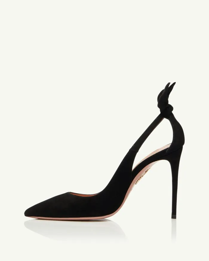 Bow Tie Pump 105 Black Women Aquazzura Pumps Bow Tie Pump 105 Black Women Aquazzura Pumps