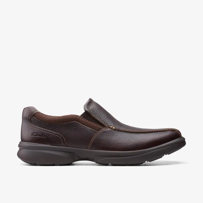 Bradley Step Dark Brown Tumbled Men Clarks Casual Dress Shoes