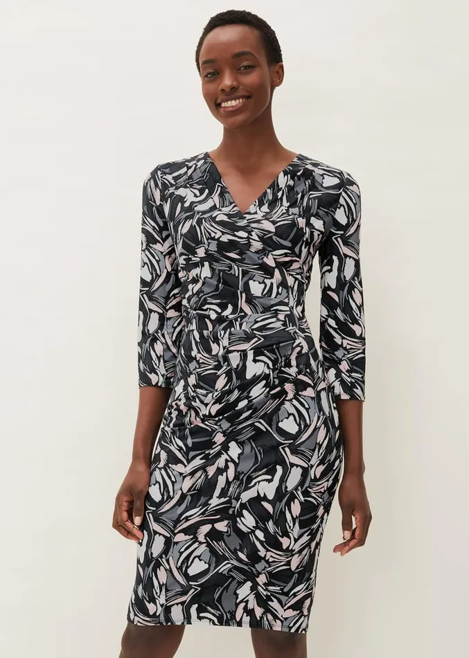 Bryony Abstract Print Jersey Dress Multicoloured Women Phase Eight Dresses